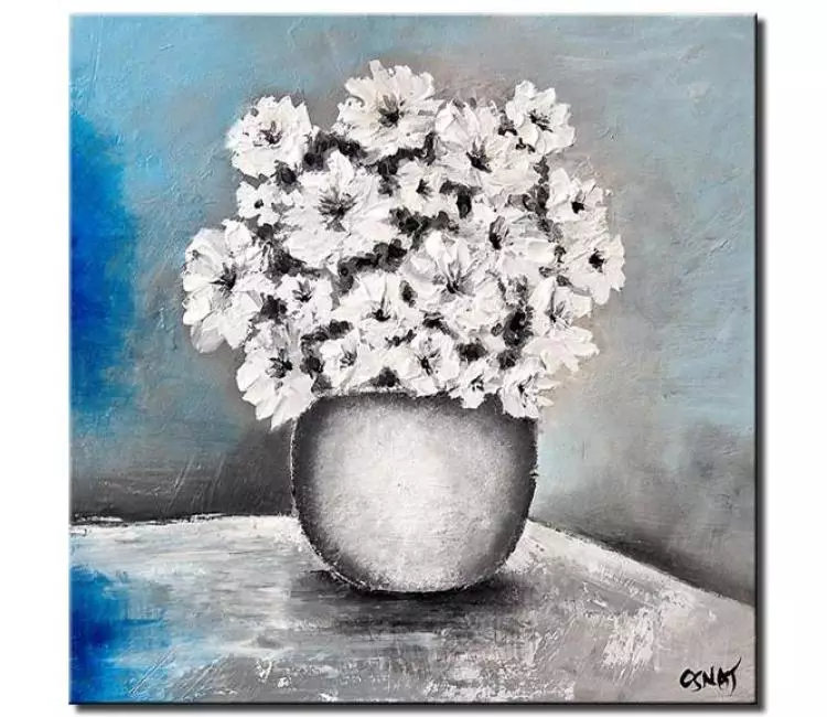 print on canvas - canvas print of white vase and flowers