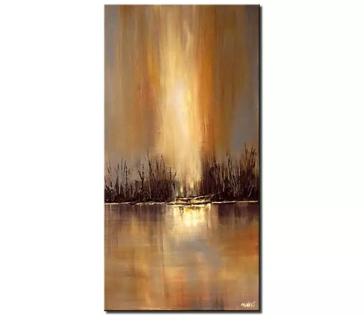 print on canvas - canvas print of river meadow vertical painting