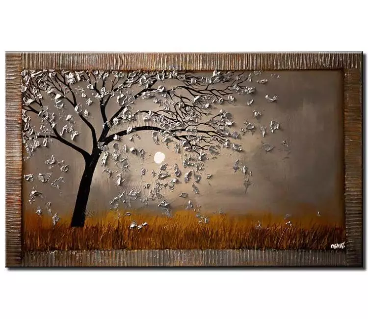 print on canvas - canvas print of abstract tree on gray background