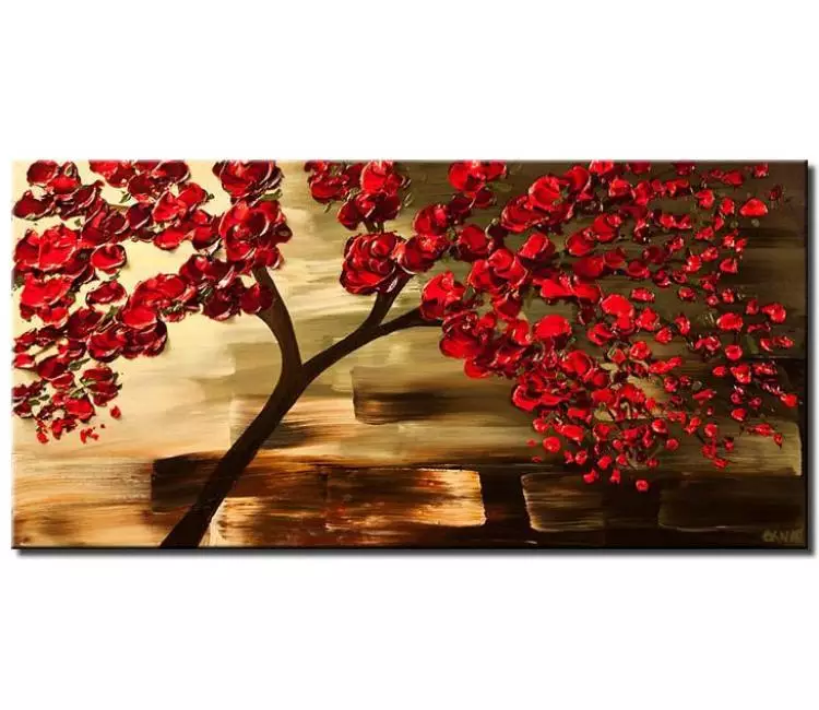 print on canvas - canvas print of decorative red tree painting