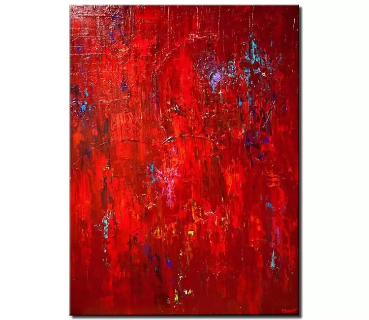 print on canvas - canvas print of huge large red modern wall art modern palette knife