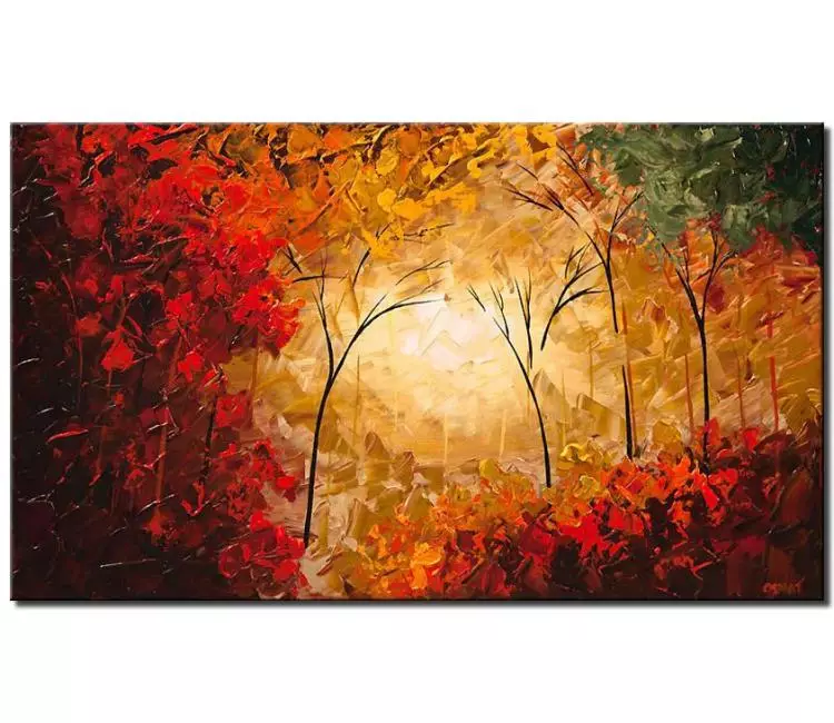 print on canvas - canvas print of original contemporary abstract landscape blooming trees modern palette knife