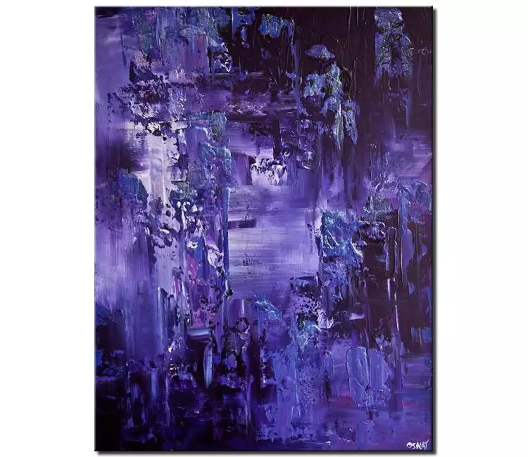 abstract painting - purple abstract painting on canvas original contemporary art for living room textured modern wall art