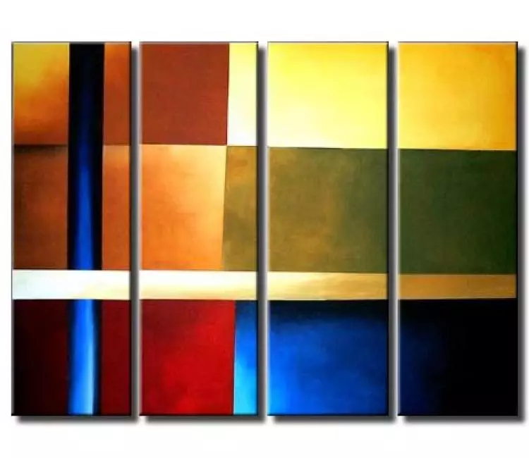 geometric painting - multi panel abstract planes