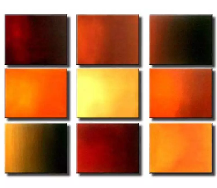 geometric painting - multi panel solid color canvases