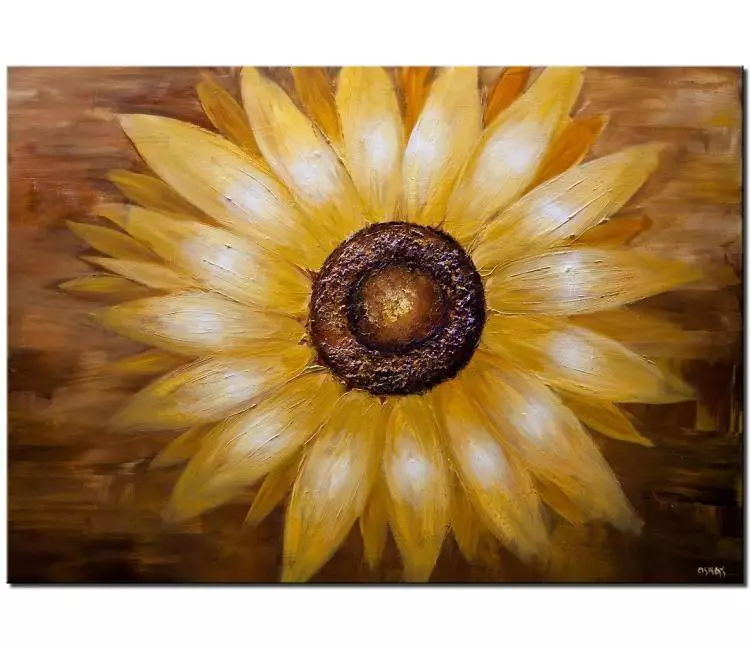print on canvas - canvas print of original modern abstract sunflower painting textured sunflower painting