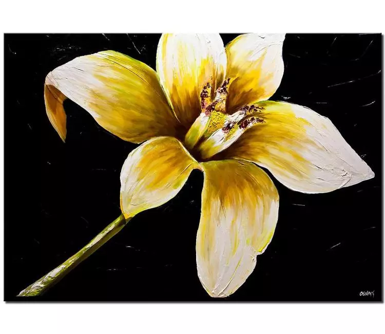 floral painting - Jasmine flower painting on canvas original modern abstract flower art modern minimalist art