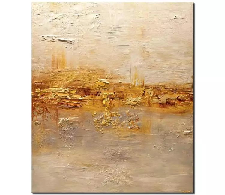 abstract painting - neutral abstract painting on canvas original minimalist art modern living room wall art gold offwhite painting