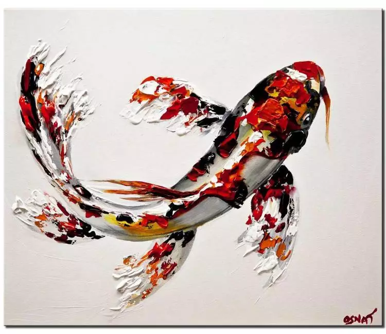 print on canvas - canvas print of koi fish painting textured