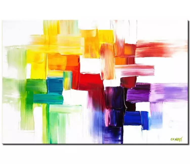 abstract painting - modern colorful  abstract painting living room wall art