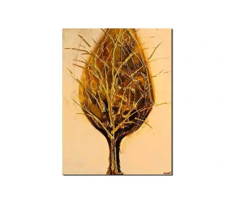 forest painting - gold tree painting on canvas original abstract tree art textured painting neutral wall art for living room