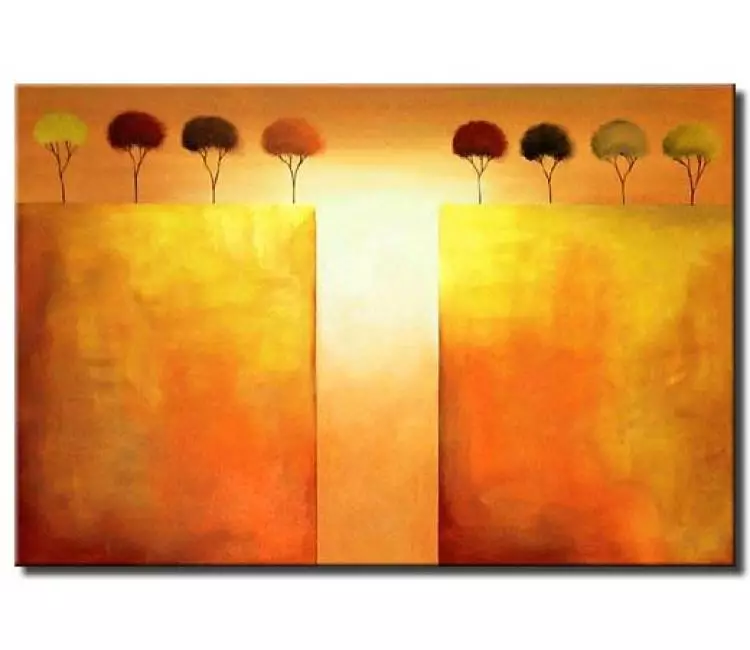 landscape paintings - abstract trees painting