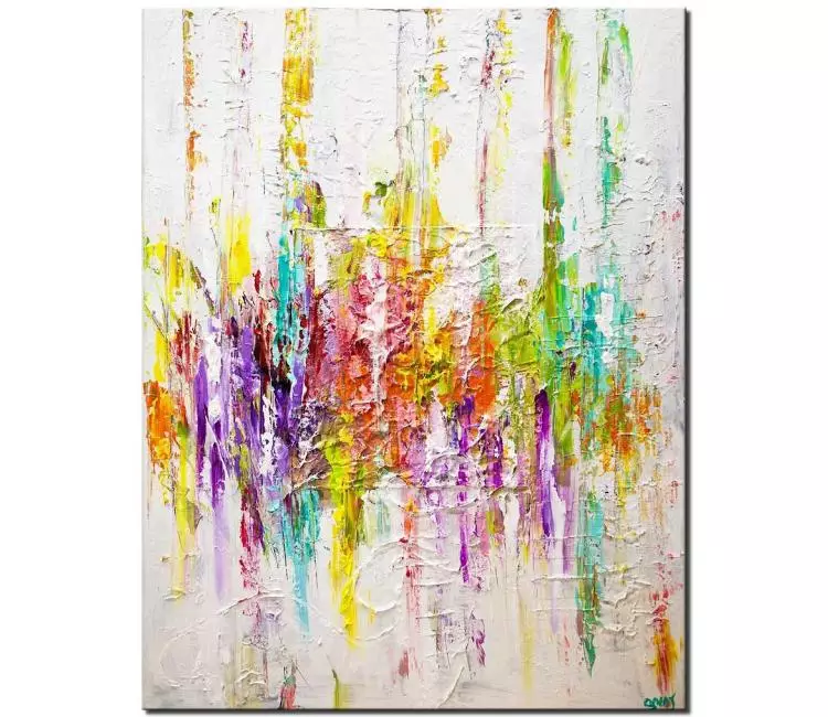 abstract painting - colorful abstract painting on canvas textured multicolor living room decor modern art