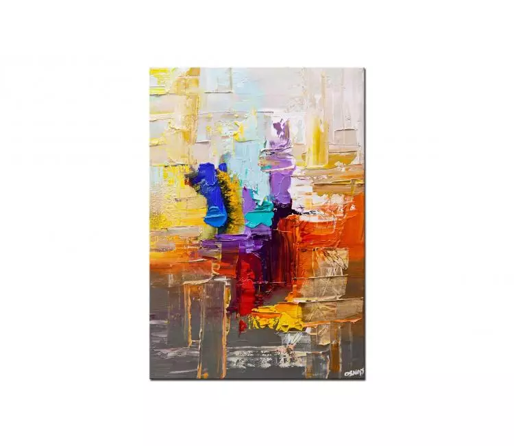 abstract painting - colorful 3D abstract art canvas painting modern decor