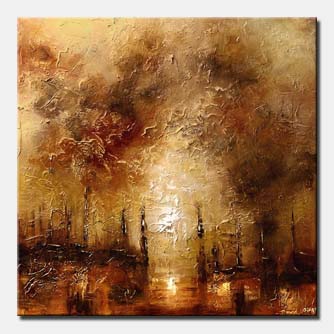 Cityscape painting - Along the Shore