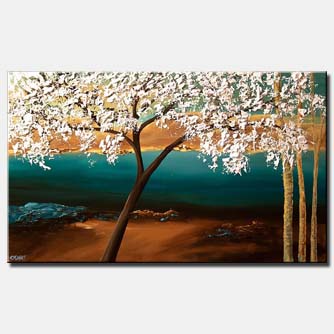 landscape painting - By the Almond Tree