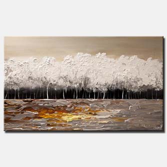 Prints painting - White Forest