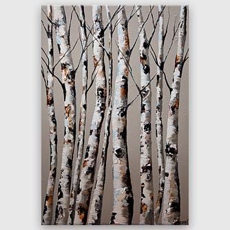 landscape painting - Birch Trees