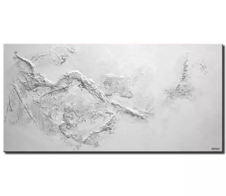 Painting for sale - textured white abstract painting ...