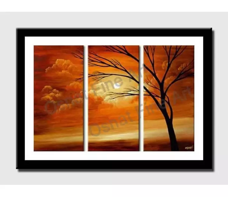 print on paper - canvas print of beautiful sunset painting