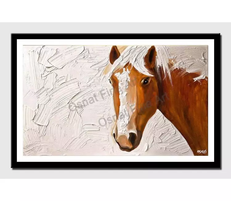 print on paper - canvas print of horse head on white background