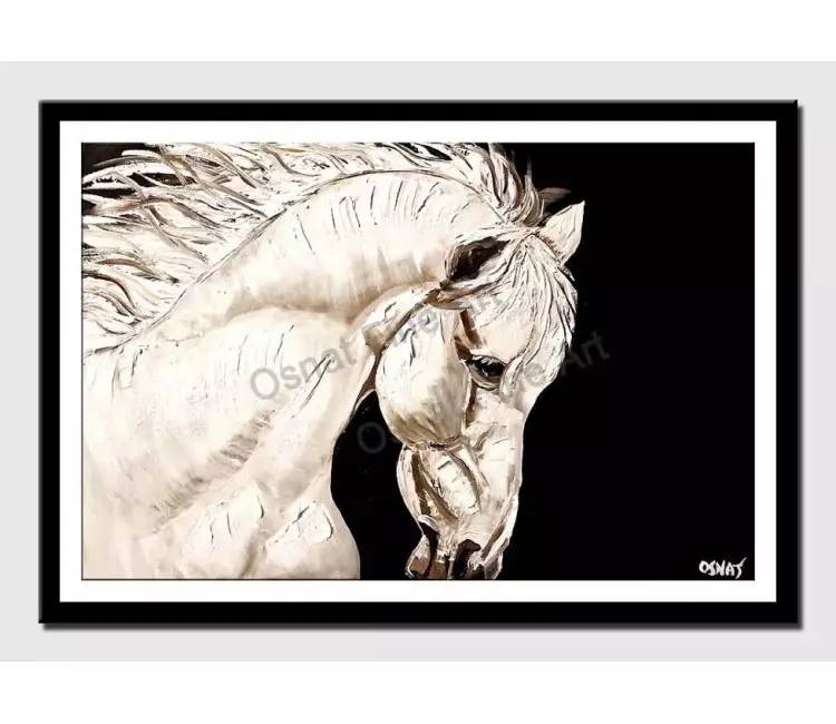 print on paper - canvas print of white troyan horse head