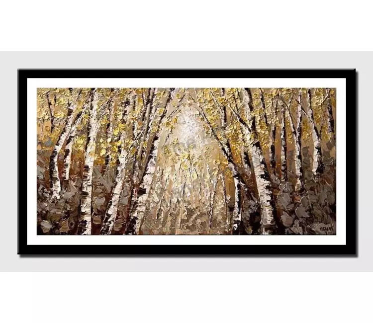 print on paper - canvas print of dense forest of birch trees
