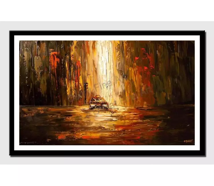 print on paper - canvas print of abstract city street at dawn