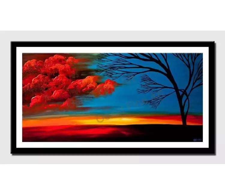 print on paper - canvas print of sunset with red clouds