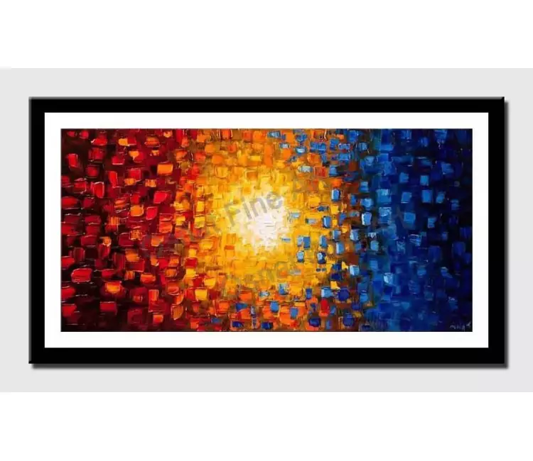 print on paper - canvas print of red yellow and blue abstract of small squares