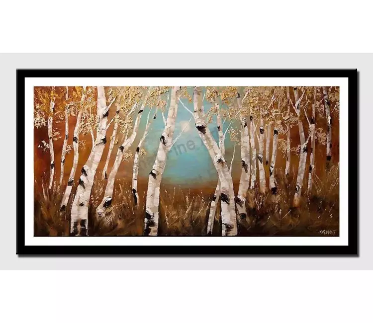 print on paper - canvas print of forest of birch trees