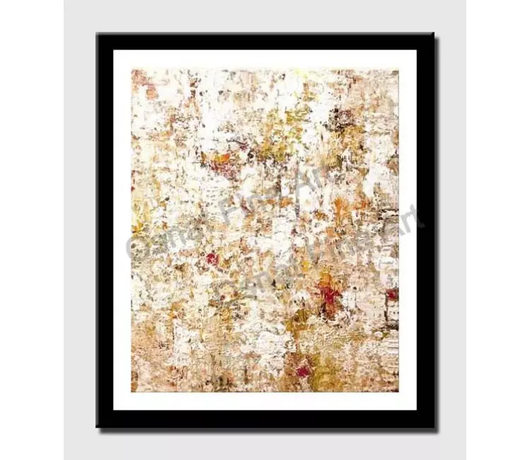 print on paper - canvas print of white modern art by osnat tzadok heavy texture modern palette knife home decor