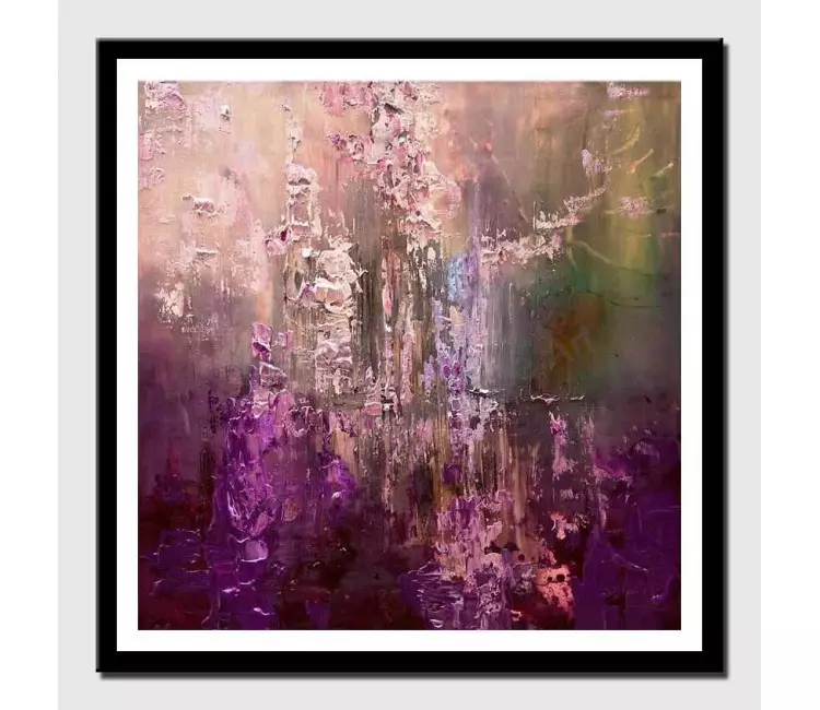 print on paper - canvas print of purple art by osnat tzadok modern palette knife