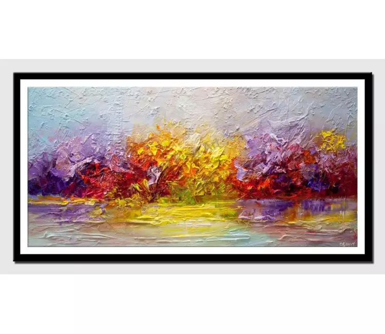print on paper - canvas print of colorful modern landscape art by osnat tzadok