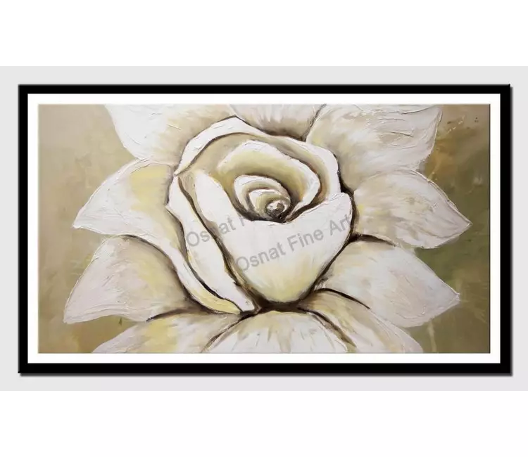 print on paper - canvas print of white flower modern wall art by osnat tzadok