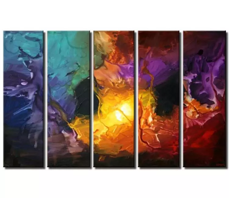fluid painting - big colorful abstract painting on canvas modern living room wall art contemporary beautiful abstract art